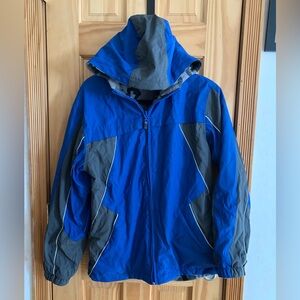 Canyon River Blue Double sided Jacket Coat Large 14/16 blue/fleece camo